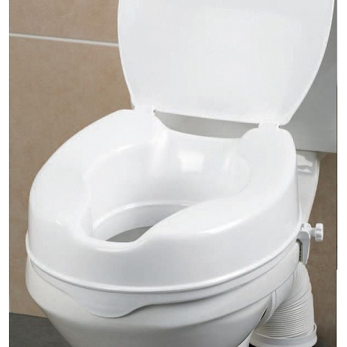 Raised Toilet seat Savanah150 with lid provides a higher elevated